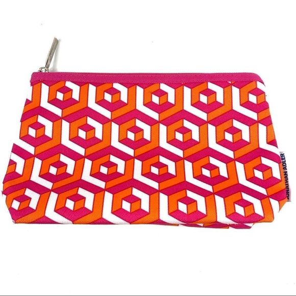 Jonathan Adler Handbags - Jonathan Adler Clinique cos bag pink & orange cosmetics bag
